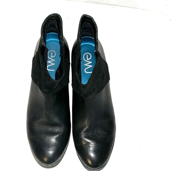 Emu Carlise Wedge Heel Ankle Booties Boots Black Suede Leather Size 8.5 READ - Picture 5 of 13